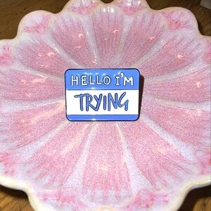 Hello I'm trying blue white enamel pin jewelry women's decor bag fun silver